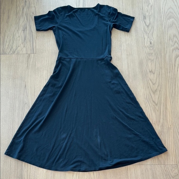 Vince | Navy Blue | A-Line Midi Dress Scoop Neck | M - Picture 8 of 9